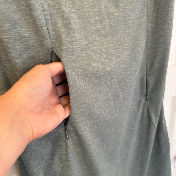 Green PrAna Space-Dyed, zip-front, cinched athletic / adventure dress - L - Picture 5 of 9